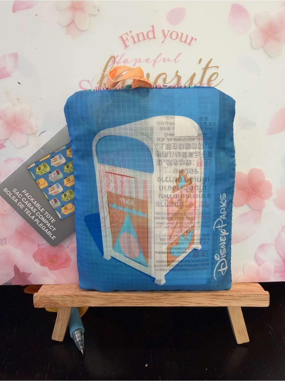 Disney Parks Trashcan Packable Tote New with tag